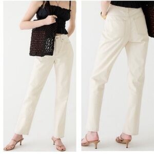 J. Crew 30 TALL 90s Classic Full Length Straight Jeans Ecru Ivory White‎